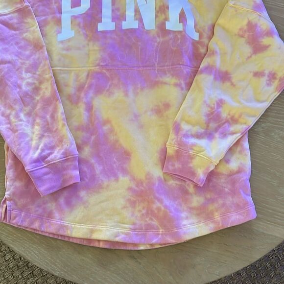 Victoria’s Secret Pink oversized Pink Tie dyed Sweatshirt, size Small, NWT - Picture 9 of 11